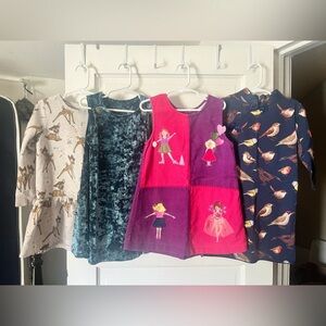 Girls Boutique Vintage Back to School Bundle Lot of 4 Size 5 Print Dresses